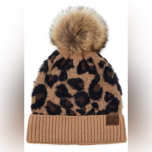 C.C Exclusives Soft Beanie hat with Leopard Pattern - Picture 2 of 8